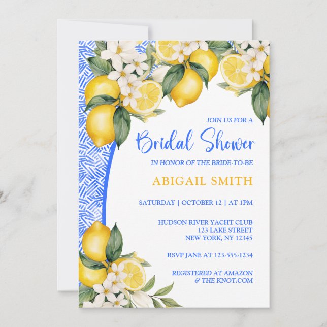 Invitation LEMON BRIDAL SHOWER (Devant)