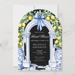 Invitation Lemon Chinoiserie Vintage Floral Fête des mariées