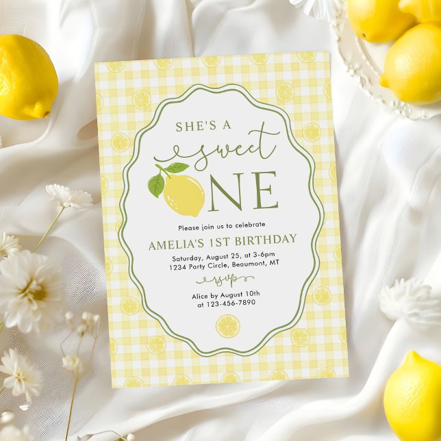 Invitation Lemon Citrus C'est Une Douce Première Année (Créateur téléchargé)