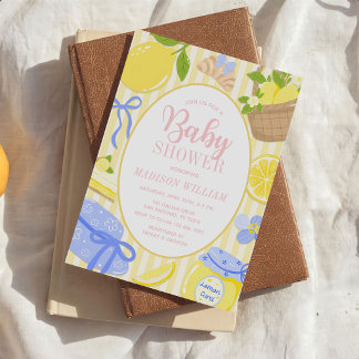 Invitation Lemon Citrus Summer Baby Girl Shower