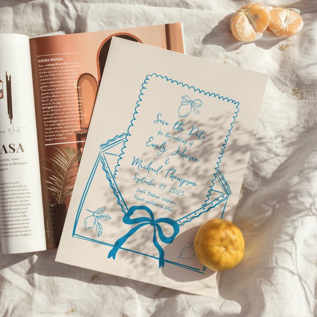 Invitation Lemon Dessiné Italien Étape à Sauvegarder (Créateur téléchargé)