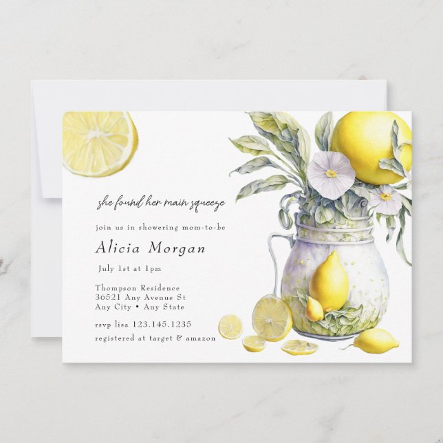 Invitation Lemon | Fête de mariage Citrus (Devant)