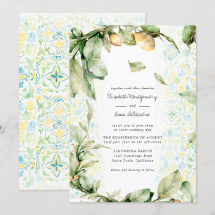 Invitation Lemon Grove italienne Boho Botanical Mariage