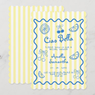 Invitation Lemon italian Caprice Doodle enterrement de vie de