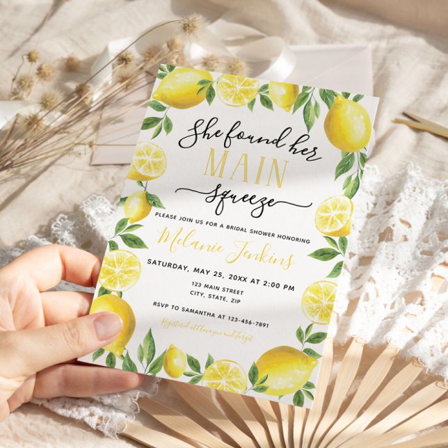 Invitation Lemon Main Squeeze Bridal Shower Mariage Budget In (Créateur téléchargé)