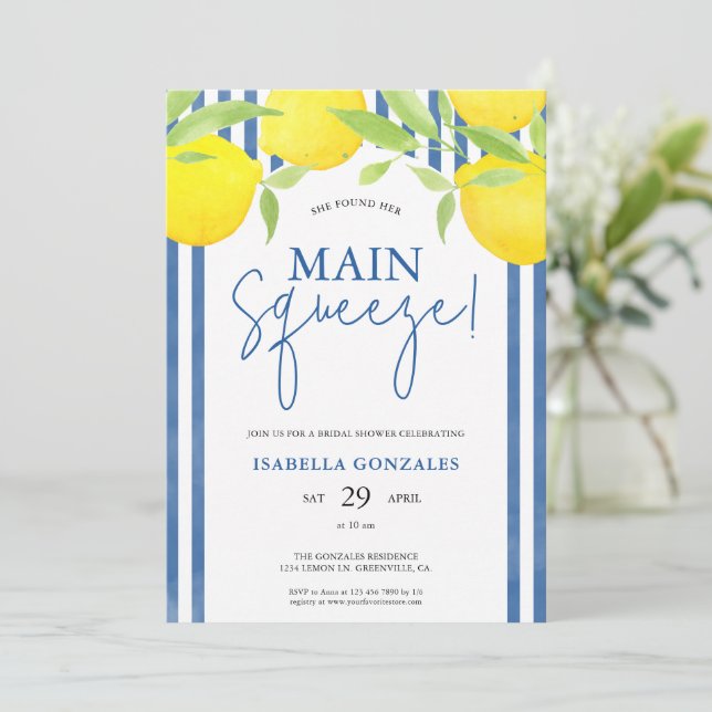 Invitation Lemon Mediterranean Main Squeeze Bridal Shower (Debout devant)