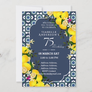 Invitation Lemon Méditerranée Bleu 75ème
