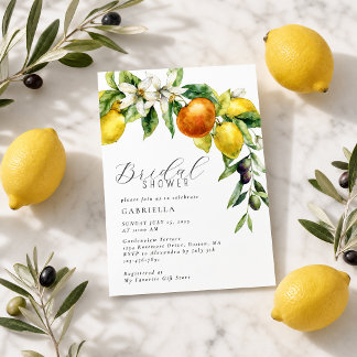 Invitation Lemon Orange Citrus Jardin Italien Baby Shower