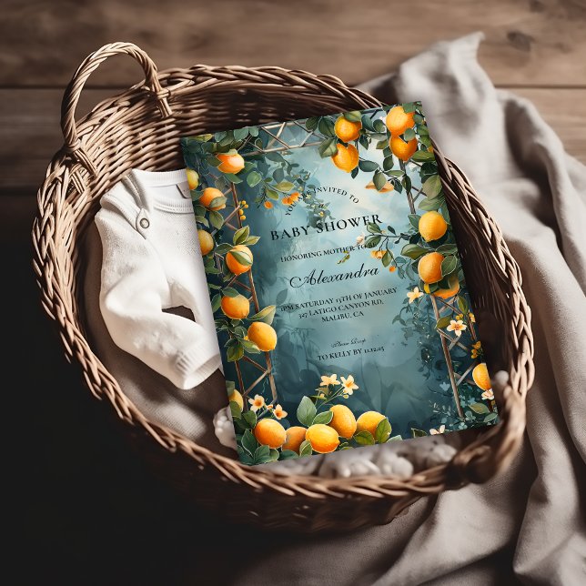 Invitation Lemon Orchard Floral Baby Shower (Créateur téléchargé)