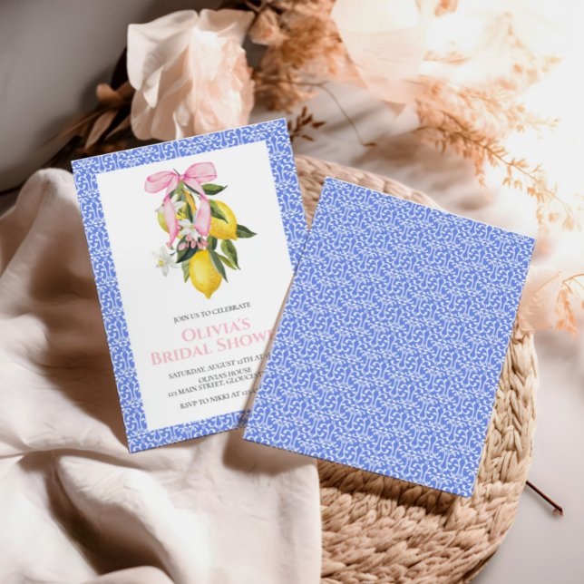 Invitation Lemon Pink Bow Coquette Mariage (Créateur téléchargé)