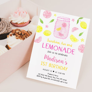 Invitation Lemonade rose Lemon Anniversaire