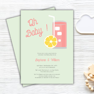 Invitation Lemonade rose Oh Baby shower moderne