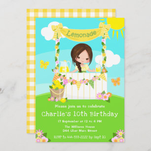 Invitation Lemonade Stand Anniversaire Brown coiffeuse