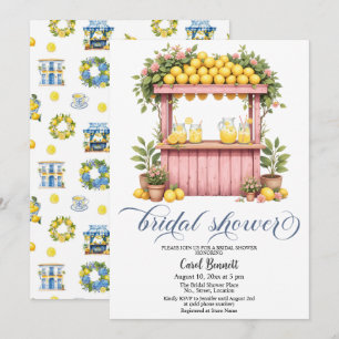 Invitation Lemonade Stand Fête des mariées d'été méditerranée