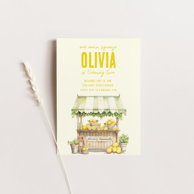 Invitation Lemonade Stand Main Squeeze Anniversaire Invitatio (Créateur téléchargé)