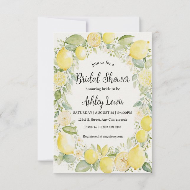 Invitation Lemons Bridal douche invitation, Lemonade invitati (Devant)