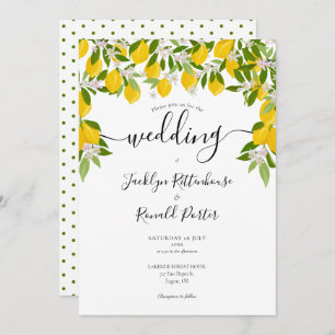 Invitation Lemons Mariage de verdure fleurie de printemps