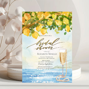 Invitation Lemons Sea Prosecco & Perles Enterrement de Vie de