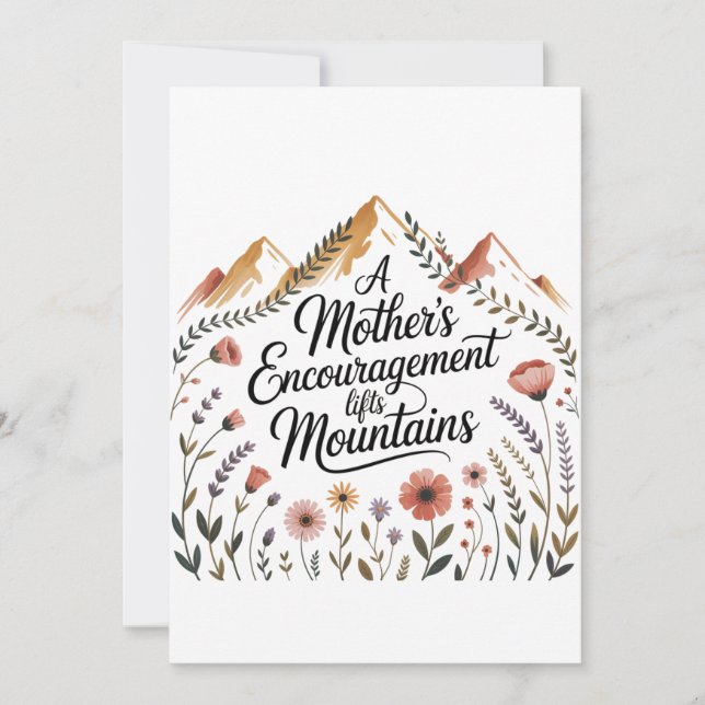 Invitation L'encouragement d'une mère soulève des montagnes (Devant)