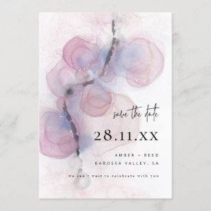 Invitation L'encre d'alcool Abstraite moderne Art rose Sauvez