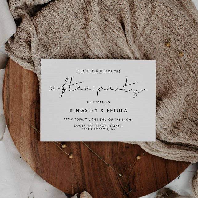 Invitation Lendemain de mariage minimaliste écrit à la main (Minimalist handwritten wedding after party invitation)