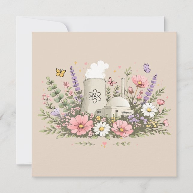 Invitation L'énergie Nucléaire Fleurit (Devant)