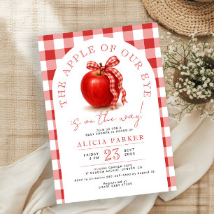 Invitation L'enfant chéri rouge gingham shower de bébé