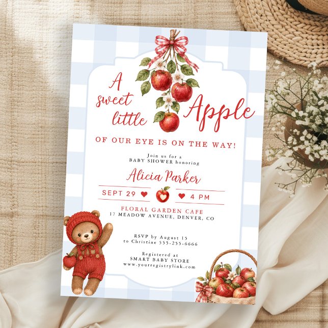 Invitation L'enfant pomme de nos yeux shower bébé garçon (Créateur téléchargé)
