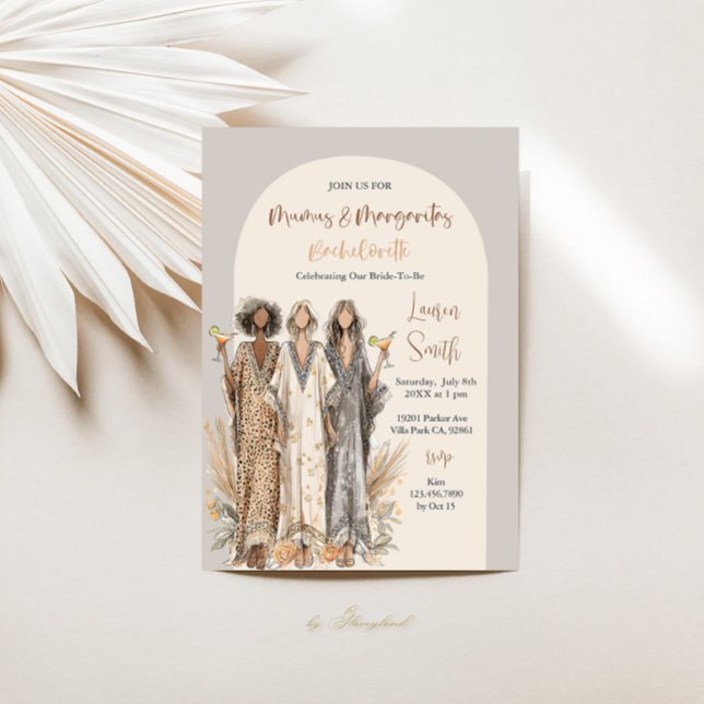 Invitation L'enterrement de vie de jeune fille de Mumu et Mar (Créateur téléchargé)