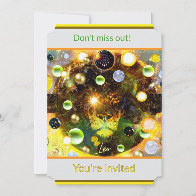 Invitation Leo l'invitation du Lion Zodiac (Devant)