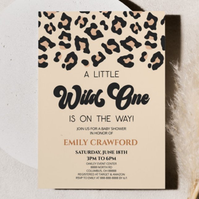 Invitation Leopard Cheetah Imprimer un Baby shower sauvage (Créateur téléchargé)