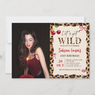 Invitation Leopard Cheetah Let’s Get Wild Birthday Photo