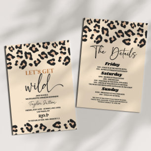 Invitation Leopard Cheetah Wild Bachelorette Week-end