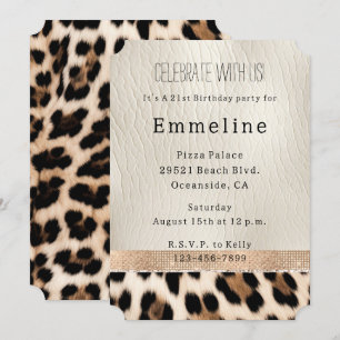 Invitation Léopard de crème de champagne de Glam