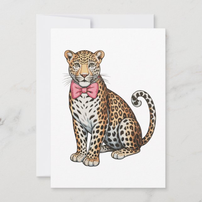 Invitation Leopard Pink Coquette Bow Girly Sublimation Art (Devant)