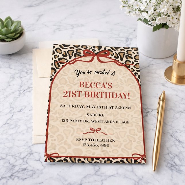 Invitation Leopard Print Birthday | Chic Animal Print  (Créateur téléchargé)