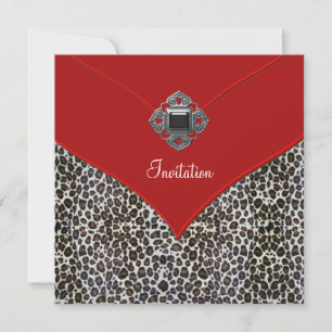 Invitation Leopard Red All Occasion Party