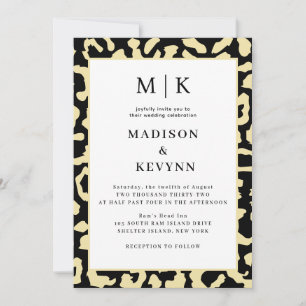 Invitation Leopard Spots Mariage noir et or