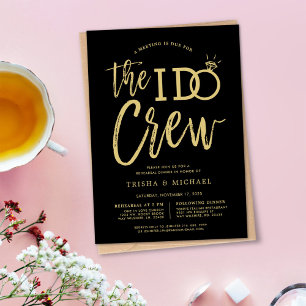 Invitation L'équipage I Do   Dîner de répétition   Style or