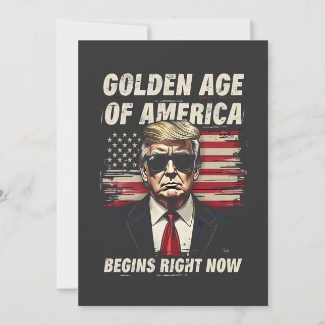Invitation L'ère d'or de l'Amérique a commencé maintenant (Devant)