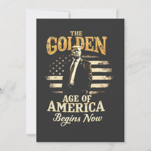 Invitation L'ère d'or de l'Amérique commence maintenant Trump