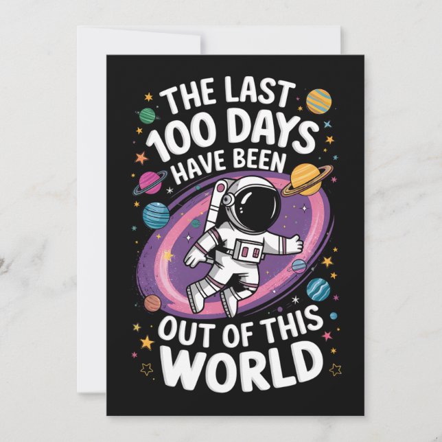 Invitation Les 100 derniers jours ont été hors de ce monde (Devant)