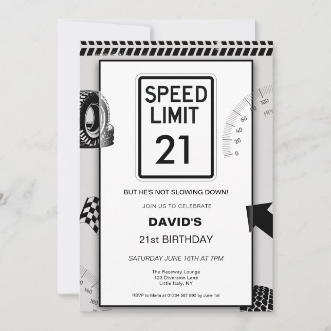 Invitation Les 21 ans de Speed Limit Man  (Devant)