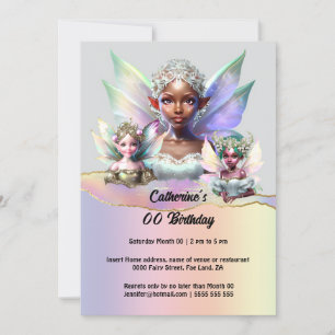 Invitation Les ailes brillantes de la fée de Melanin enchante