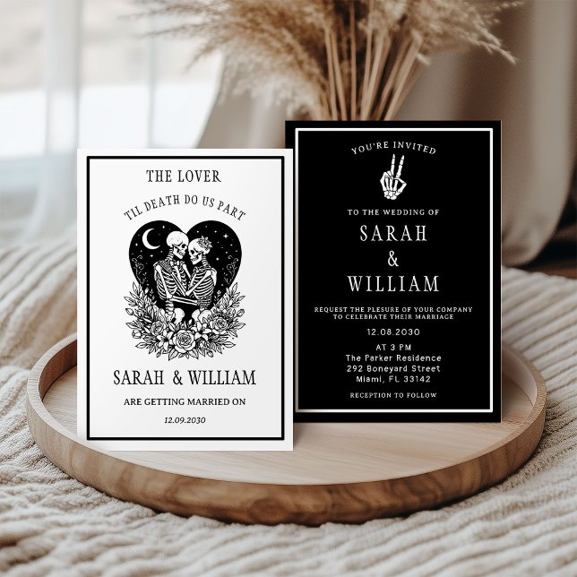 Invitation Les Amants, Étoiles Célestes, Squelette de Mariage (Créateur téléchargé)