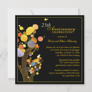 Invitation Les Amis des Arbres 25e Anniversaire de Mariage d'