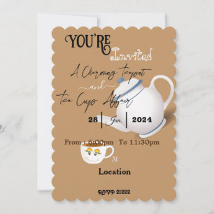 Invitation Les amis se rassemblent pour le thé