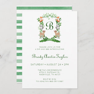 Invitation Les Animaux De Forêt Crest Boy Sip Et Voir Invitat