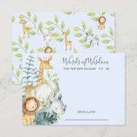 Les animaux de la jungle Baby shower Mots de sages