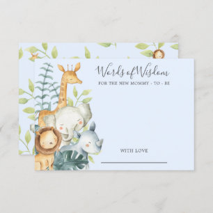 Invitation Les animaux de la jungle Baby shower Mots de sages